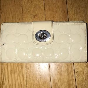 Coach White Patent Leather Wallet